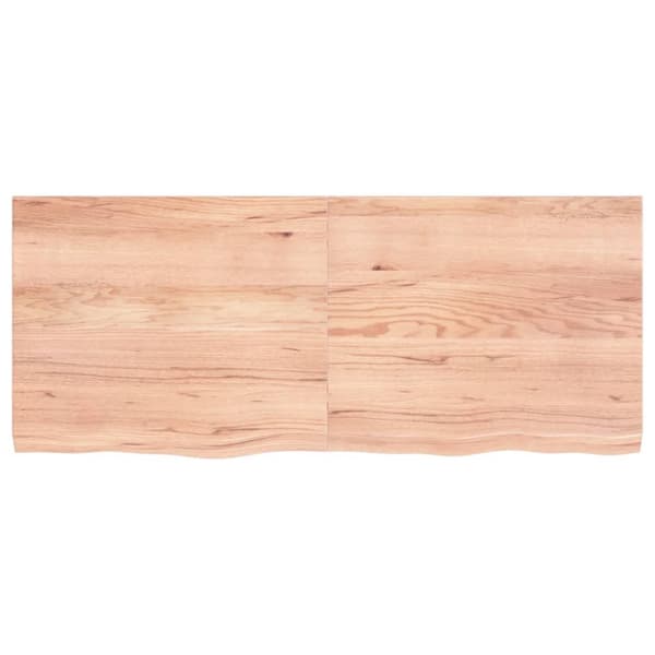 bordplade til badeværelse 120x50x(2-4) cm massivt træ lysebrun