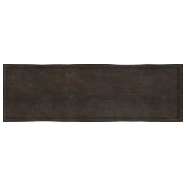 bordplade 200x60x(2-6) cm naturlig kant behandlet træ mørkebrun