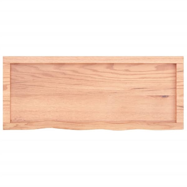 Bänkskiva badrum ljusbrun 100x40x(2-4) cm behandlat massivt trä
