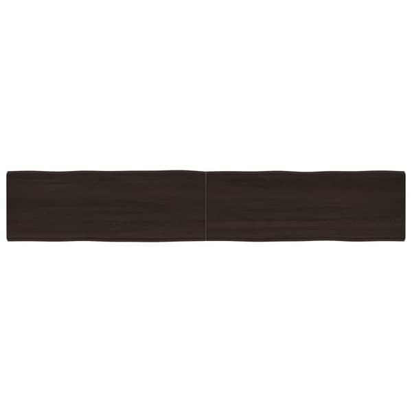 bordplade 220x40x(2-6) cm naturlig kant behandlet træ mørkebrun