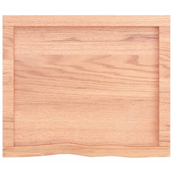 bordplade 60x50x(2-6) cm behandlet massivt egetræ lysebrun