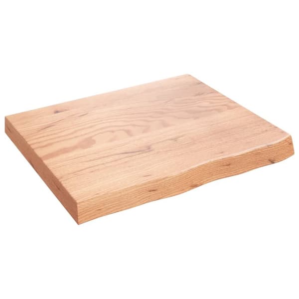 bordplade 60x50x(2-6) cm behandlet massivt egetræ lysebrun