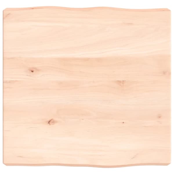 Bordsskiva 40x40x(2-6) cm obehandlad massiv ek levande kant