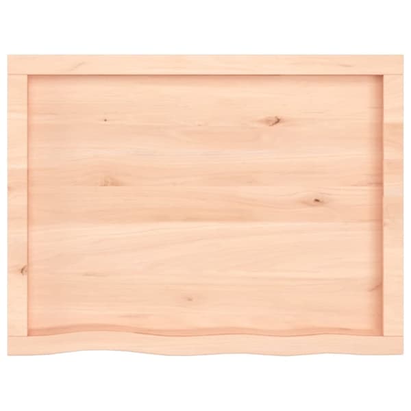 bordplade til badeværelse 80x60x(2-4) cm massivt træ ubehandlet