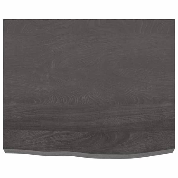 Bänkskiva badrum mörkbrun 60x50x(2-6) cm behandlat massivt trä
