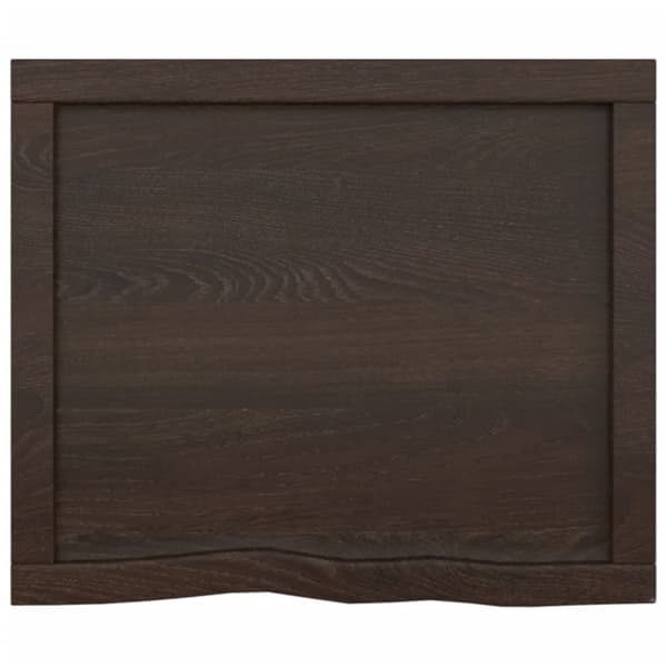 Bänkskiva badrum mörkbrun 60x50x(2-6) cm behandlat massivt trä