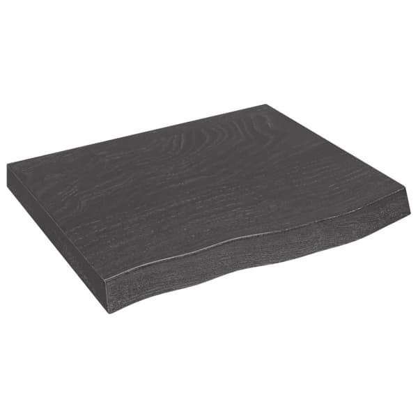 Bänkskiva badrum mörkbrun 60x50x(2-6) cm behandlat massivt trä