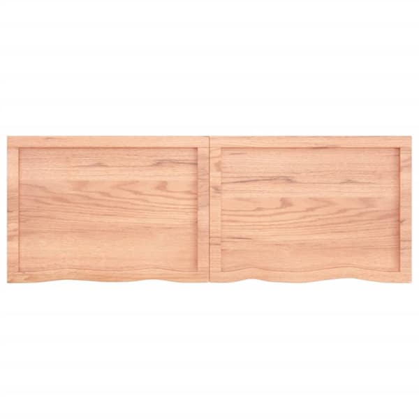 bordplade 140x50x(2-6) cm behandlet massivt egetræ lysebrun