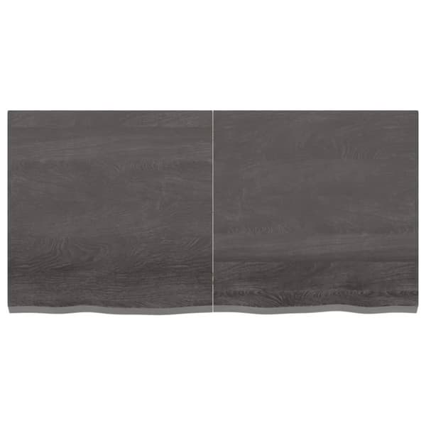 Bänkskiva badrum mörkbrun 120x60x(2-4) cm behandlat massivt trä