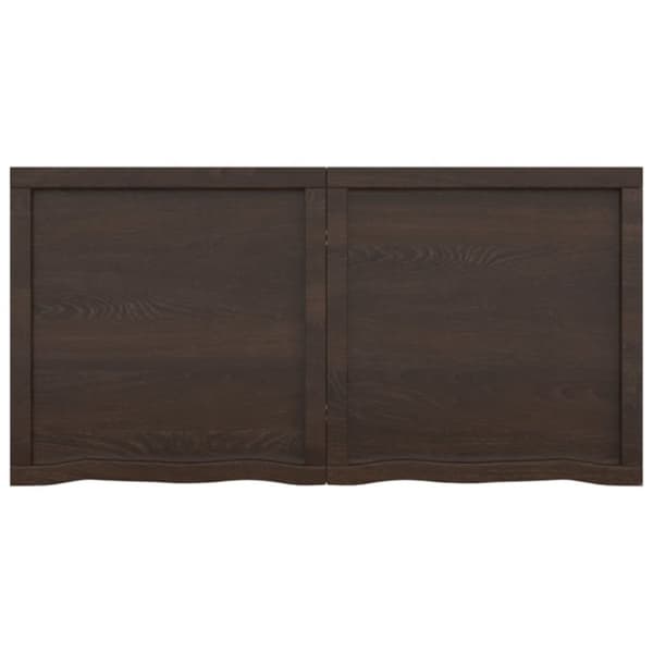 Bänkskiva badrum mörkbrun 120x60x(2-4) cm behandlat massivt trä