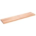 Miniatyrbillede 2 af 10: bordplade 220x50x(2-6) cm behandlet massivt egetræ lysebrun