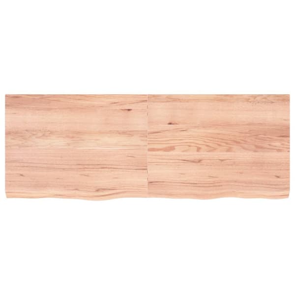bordplade til badeværelse 160x60x(2-6) cm massivt træ lysebrun