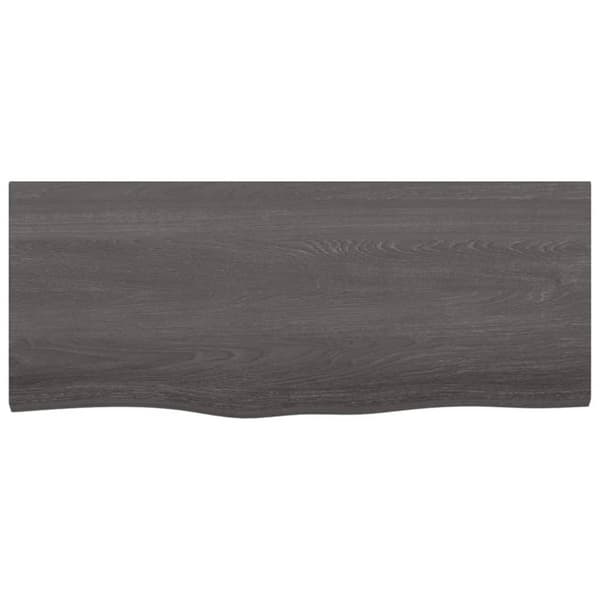 Bänkskiva badrum mörkbrun 100x40x(2-6) cm behandlat massivt trä