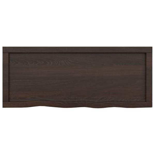 Bänkskiva badrum mörkbrun 100x40x(2-6) cm behandlat massivt trä