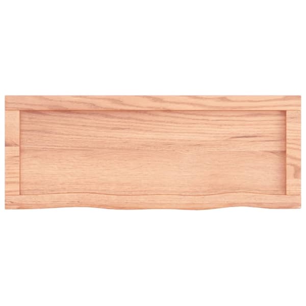 Bänkskiva badrum ljusbrun 80x30x(2-6) cm behandlat massivt trä