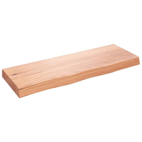 Bänkskiva badrum ljusbrun 80x30x(2-6) cm behandlat massivt trä