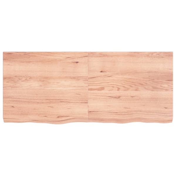 Pöytälevy vaaleanruskea 140x60x(2-6) cm käsitelty täystammi