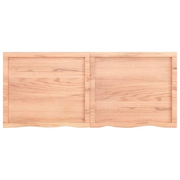 Pöytälevy vaaleanruskea 140x60x(2-6) cm käsitelty täystammi