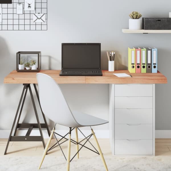 Pöytälevy vaaleanruskea 140x60x(2-6) cm käsitelty täystammi
