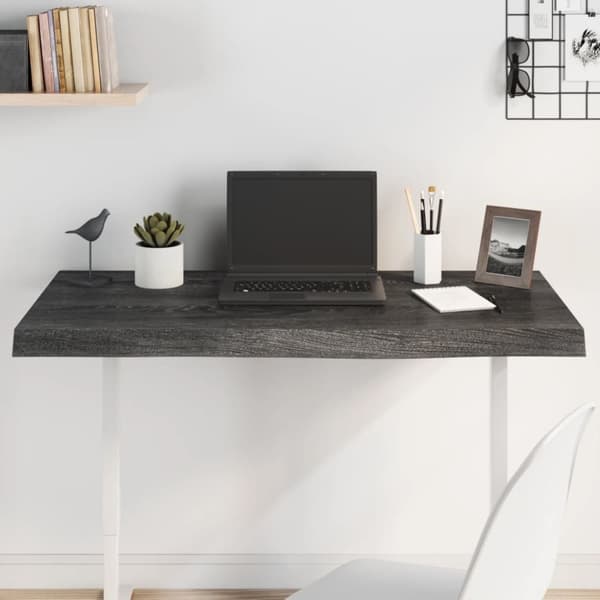 Bordsskiva mörkbrun 100x40x(2-6) cm behandlad massiv ek