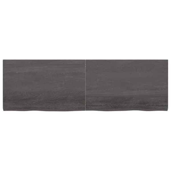 bordplade til badeværelse 160x50x(2-4) cm massivt træ mørkebrun