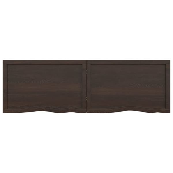 bordplade til badeværelse 160x50x(2-4) cm massivt træ mørkebrun