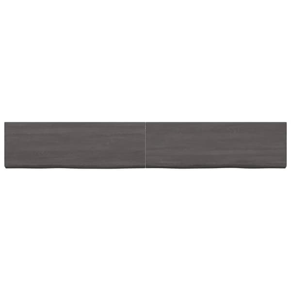bordplade 180x40x(2-4) cm behandlet massivt egetræ mørkebrun