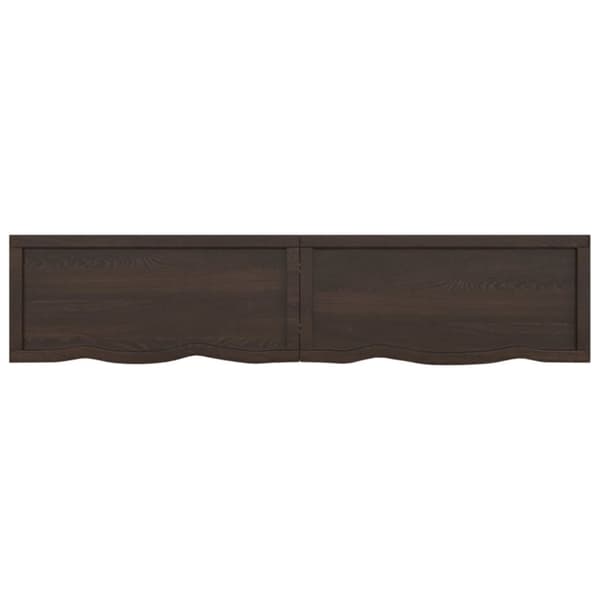 bordplade 180x40x(2-4) cm behandlet massivt egetræ mørkebrun