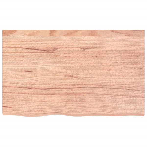Bänkskiva badrum ljusbrun 80x50x(2-4) cm behandlat massivt trä
