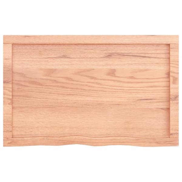 Bänkskiva badrum ljusbrun 80x50x(2-4) cm behandlat massivt trä