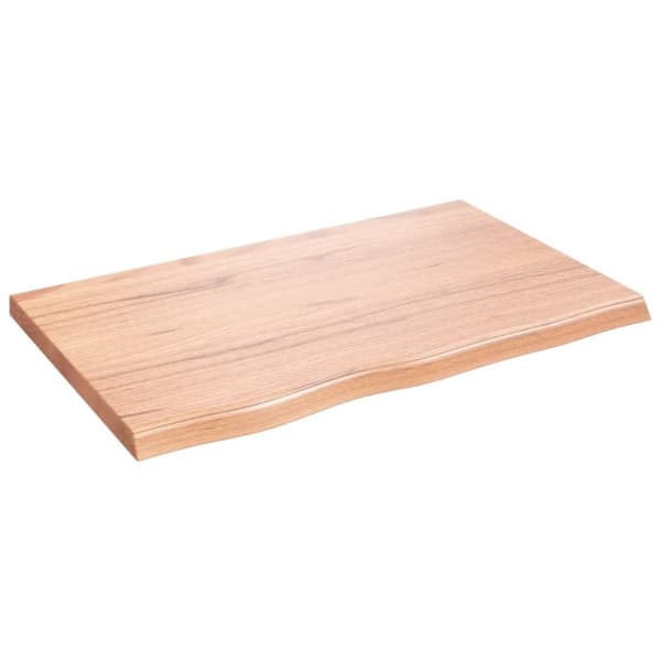 Bänkskiva badrum ljusbrun 80x50x(2-4) cm behandlat massivt trä