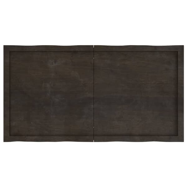 bordplade 120x60x(2-4) cm naturlig kant behandlet træ mørkebrun