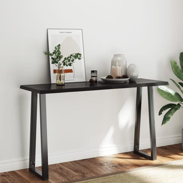 Bordsskiva mörkbrun 140x50x(2-4) cm massivt trä levande kant