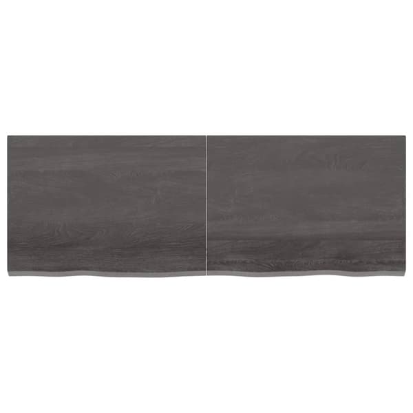 bordplade til badeværelse 140x50x(2-4) cm massivt træ mørkebrun