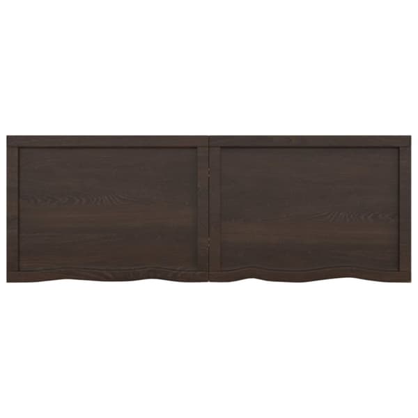 bordplade til badeværelse 140x50x(2-4) cm massivt træ mørkebrun