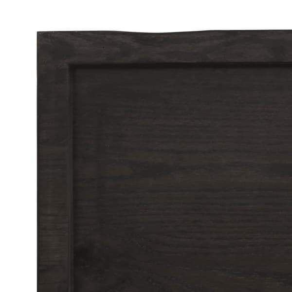 bordplade til badeværelse 140x50x(2-4) cm massivt træ mørkebrun