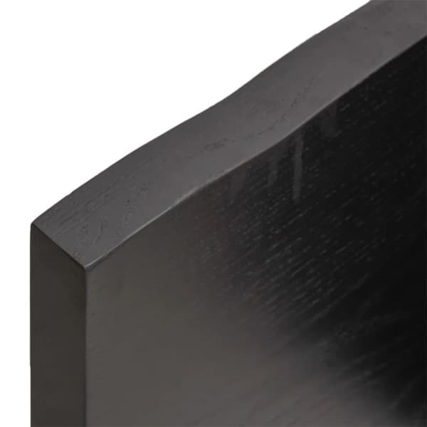 bordplade til badeværelse 140x50x(2-4) cm massivt træ mørkebrun