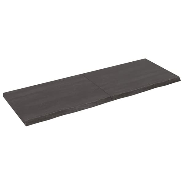 bordplade til badeværelse 140x50x(2-4) cm massivt træ mørkebrun