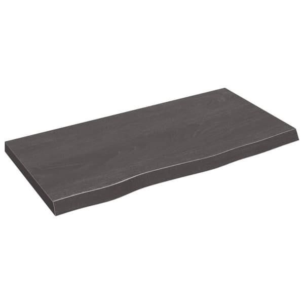 bordplade til badeværelse 80x40x(2-4) cm massivt træ mørkebrun
