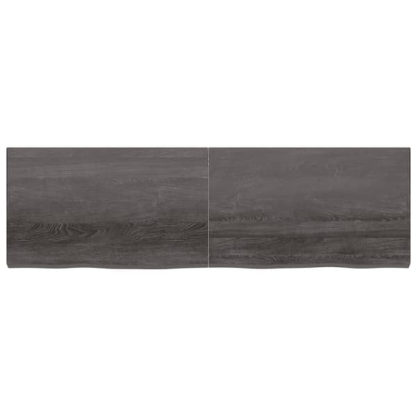 bordplade til badeværelse 200x60x(2-6) cm massivt træ mørkebrun