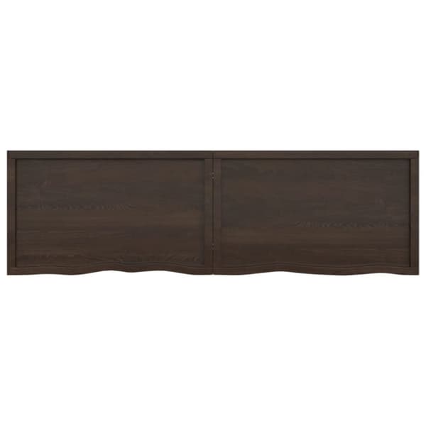 bordplade til badeværelse 200x60x(2-6) cm massivt træ mørkebrun