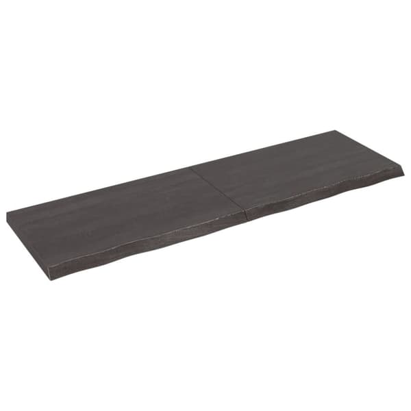 bordplade til badeværelse 200x60x(2-6) cm massivt træ mørkebrun