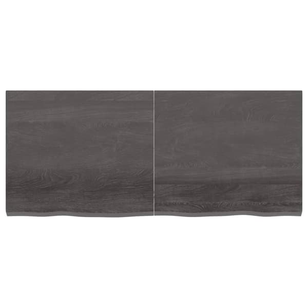 Bordsskiva mörkbrun 140x60x(2-4) cm behandlad massiv ek