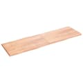 Miniatyrbillede 4 af 10: bordplade 200x60x(2-4) cm naturlig kant behandlet træ lysebrun