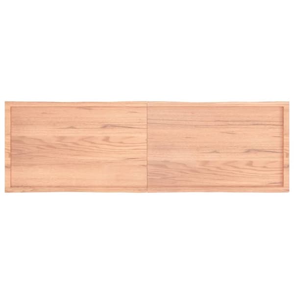 bordplade 200x60x(2-4) cm naturlig kant behandlet træ lysebrun