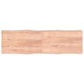 Miniatyrbillede 2 af 10: bordplade 200x60x(2-4) cm naturlig kant behandlet træ lysebrun