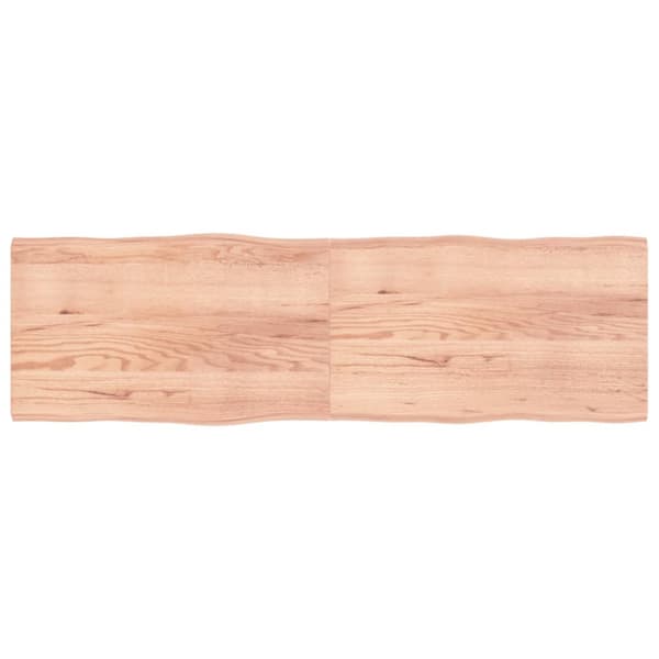 bordplade 200x60x(2-4) cm naturlig kant behandlet træ lysebrun