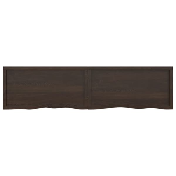 bordplade til badeværelse 200x50x(2-6) cm massivt træ mørkebrun