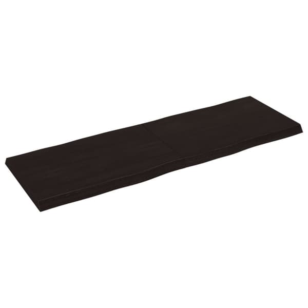 bordplade 180x60x(2-6) cm naturlig kant behandlet træ mørkebrun