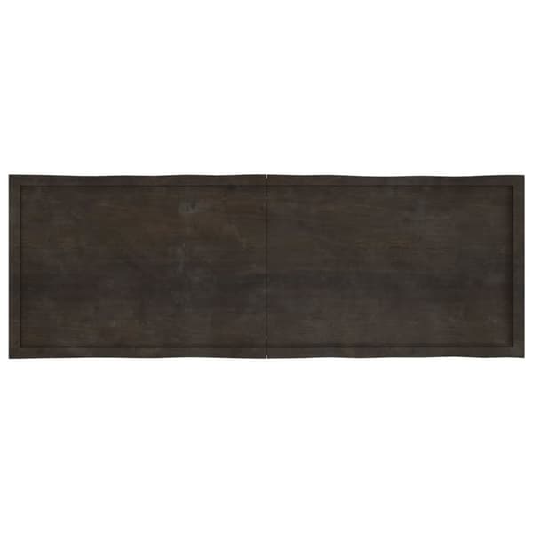bordplade 180x60x(2-6) cm naturlig kant behandlet træ mørkebrun